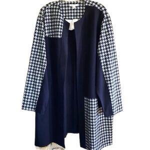 Cato Black and White Houndstooth Cardigan,  Size 24